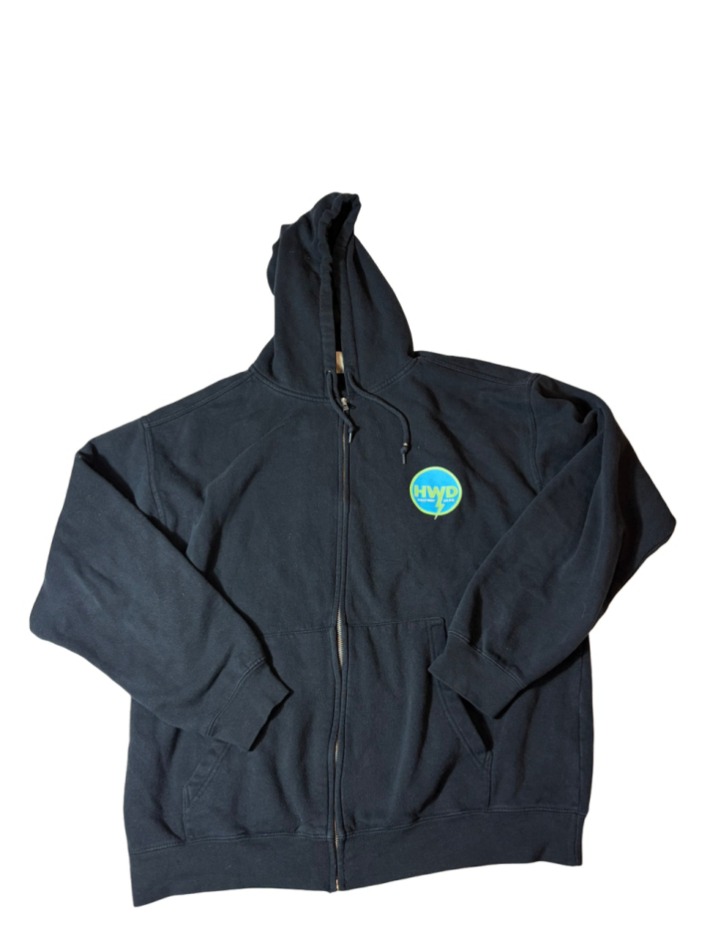 Halfway Dead HWD Hoodie Men’s Large Black Full Zip Lightning Logo Streetwear
